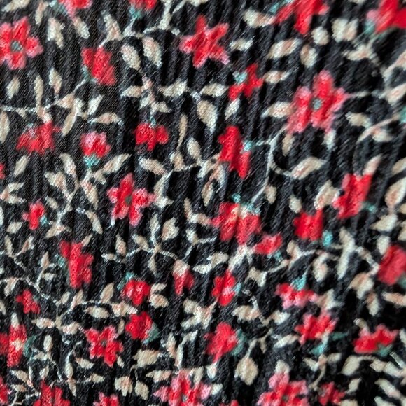 American Eagle Dark Floral mini dress smocked waist Medium Cottagecore Fall - Picture 12 of 15